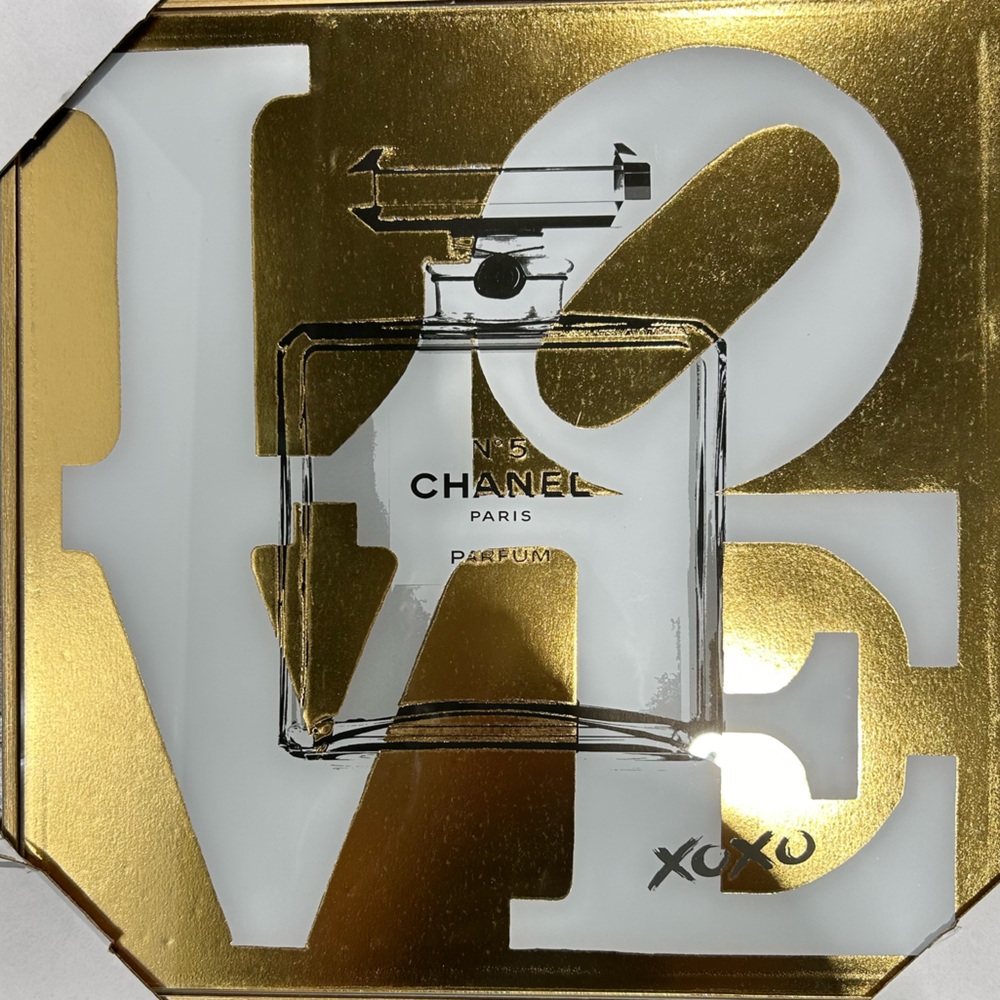 L O V E/ Chanel cleverly mixed tougher in this piece of art 16x16